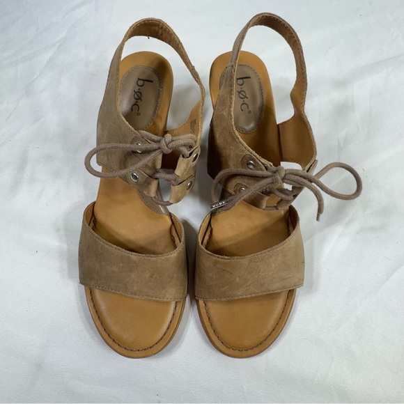 b.o.c Born Blaire Leather Slingback Boho Heel Sandals Sz 9 - Picture 2 of 7